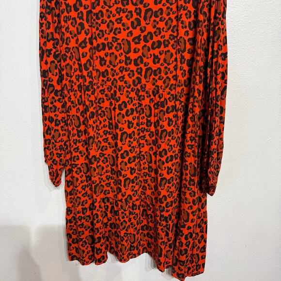 Grace Atwood The Drop Red Leopard Print Mini Shift Dress Sz 2X - Picture 4 of 11